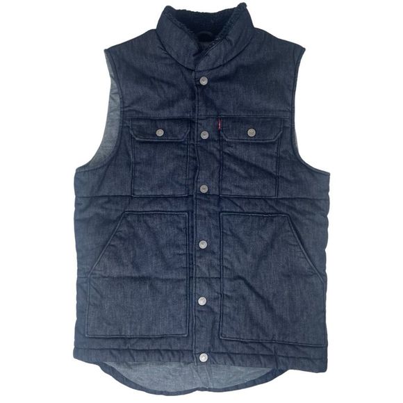 Levi's Thermore Snap Vest With Sherpa Collar - Sz Small - Picture 1 of 10